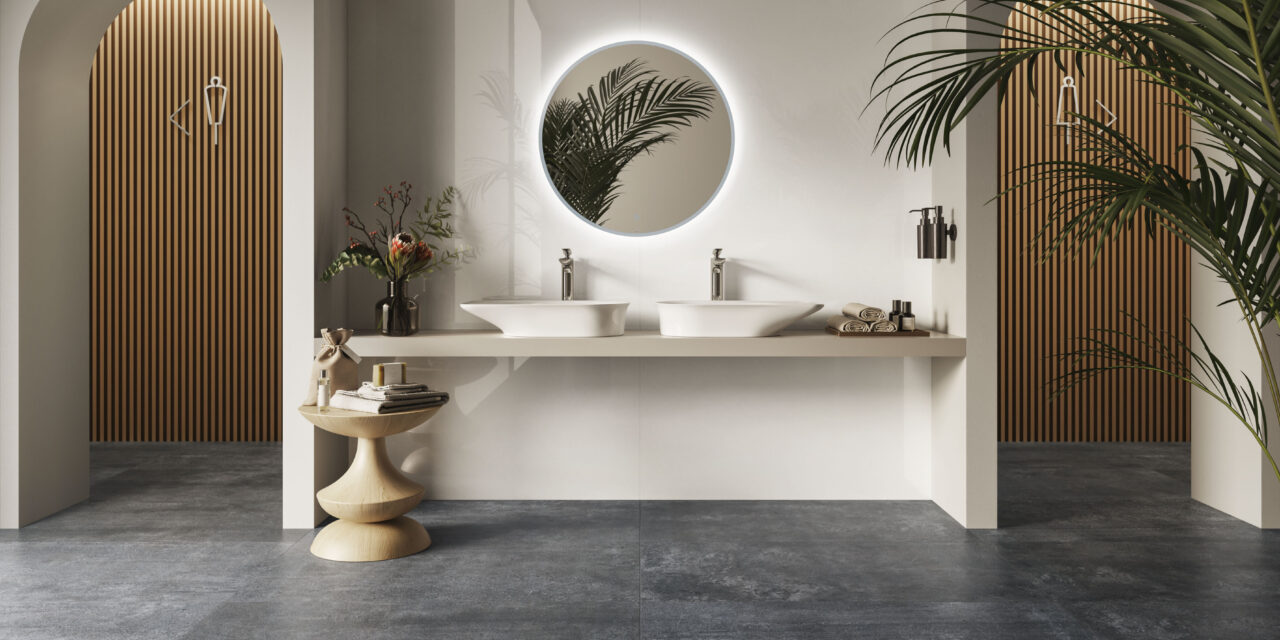 Industrial-style luxe with RAK Ceramics’ new concrete-effect Opificio tile range