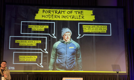 The portrait of a modern plumber